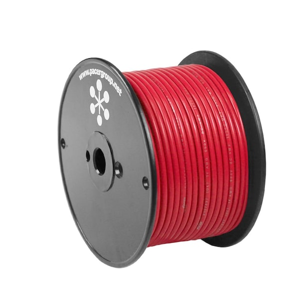 Primary Wire, Marine, 12 AWG, 1C C, Red, PVC, Stranded, 600V, 100 ft.